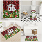 Personalised Dragons Rugby Christmas Bathroom Set Santa Rugby Mascot - Pine Wreath Festive