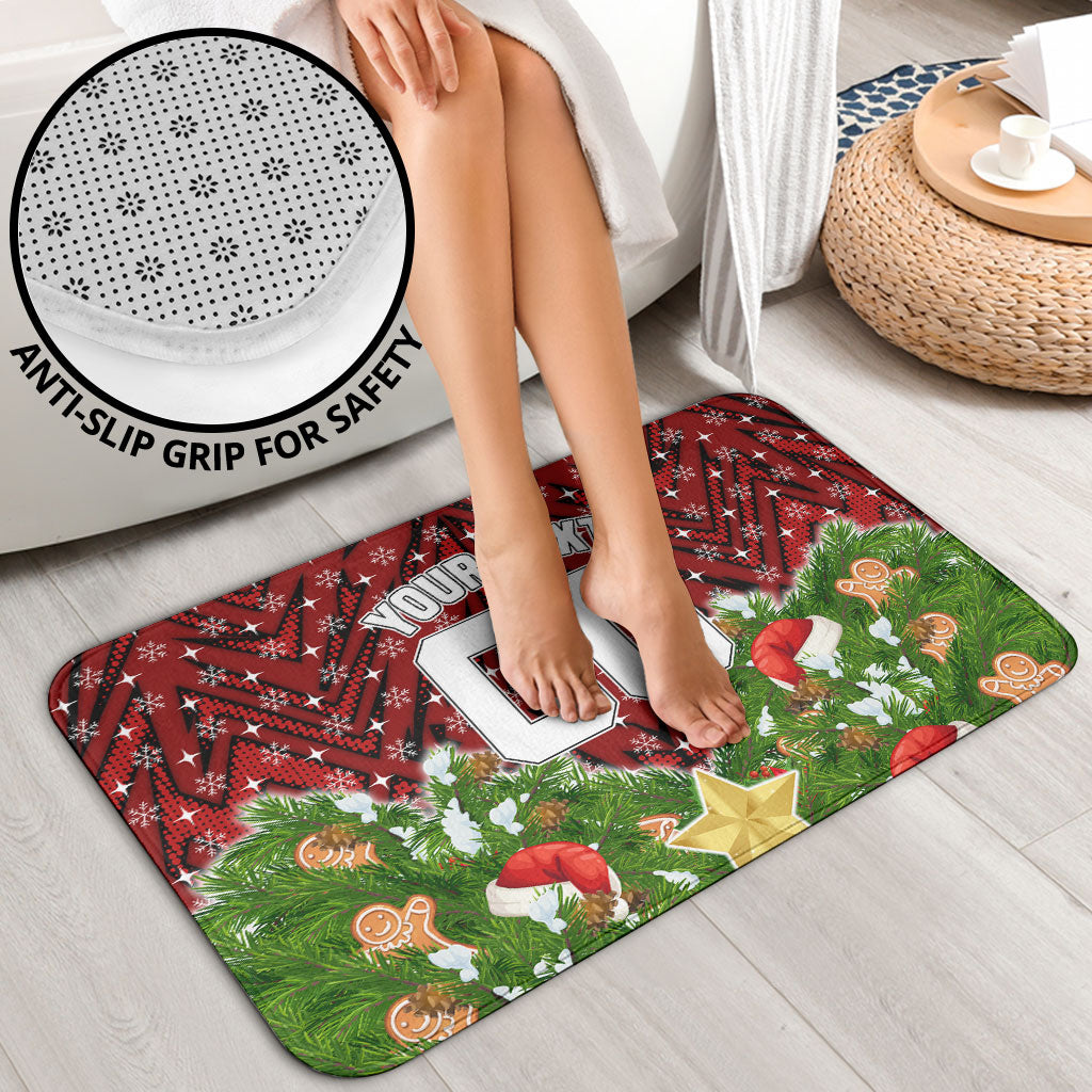 Personalised Dragons Rugby Christmas Bathroom Set Santa Rugby Mascot - Pine Wreath Festive