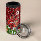 Personalised Dragons Rugby Christmas 4 in 1 Can Cooler Tumbler Santa Rugby Mascot - Pine Wreath Festive