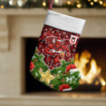 Dragons Rugby Christmas Stocking Santa Rugby Mascot - Pine Wreath Festive