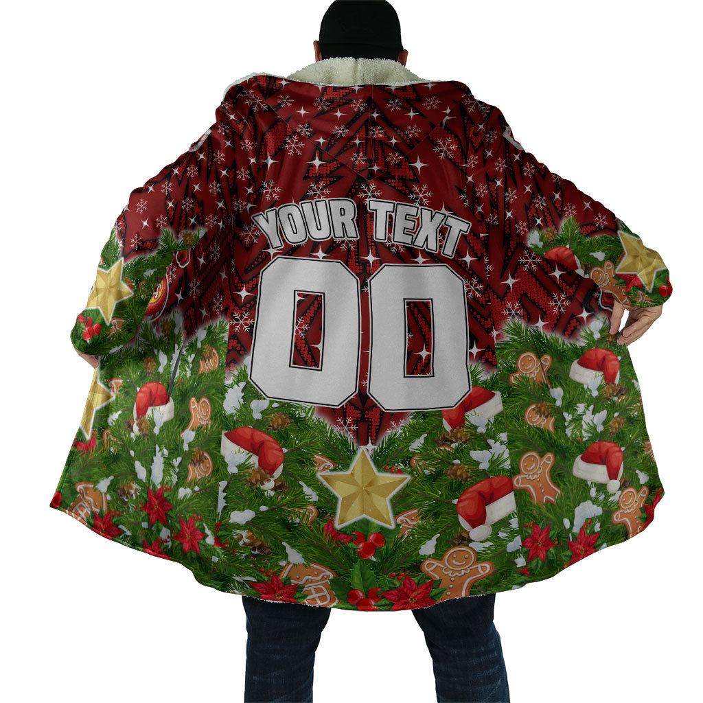 Personalised Dragons Rugby Christmas Cloak Santa Rugby Mascot - Pine Wreath Festive