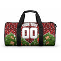 Personalised Dragons Rugby Christmas Duffle Bag Santa Rugby Mascot - Pine Wreath Festive