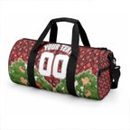 Personalised Dragons Rugby Christmas Duffle Bag Santa Rugby Mascot - Pine Wreath Festive