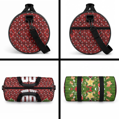 Personalised Dragons Rugby Christmas Duffle Bag Santa Rugby Mascot - Pine Wreath Festive