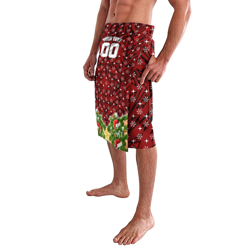 Personalised Dragons Rugby Christmas Lavalava Santa Rugby Mascot - Pine Wreath Festive