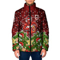 Personalised Dragons Rugby Christmas Padded Jacket Santa Rugby Mascot - Pine Wreath Festive