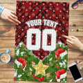 Personalised Dragons Rugby Christmas Puzzle Santa Rugby Mascot - Pine Wreath Festive