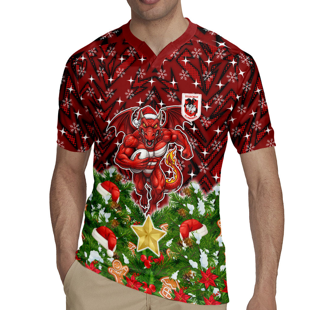 Personalised Dragons Rugby Christmas Rugby Jersey Santa Rugby Mascot - Pine Wreath Festive