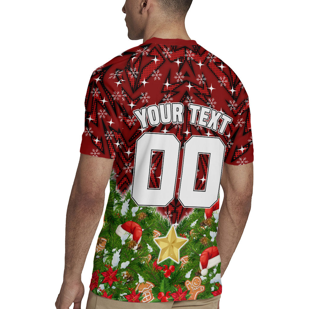 Personalised Dragons Rugby Christmas Rugby Jersey Santa Rugby Mascot - Pine Wreath Festive
