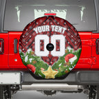 Personalised Dragons Rugby Christmas Spare Tire Cover Santa Rugby Mascot - Pine Wreath Festive