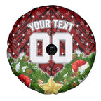 Personalised Dragons Rugby Christmas Spare Tire Cover Santa Rugby Mascot - Pine Wreath Festive