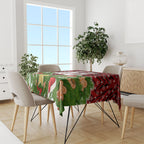 Personalised Dragons Rugby Christmas Tablecloth Santa Rugby Mascot - Pine Wreath Festive