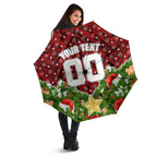 Personalised Dragons Rugby Christmas Umbrella Santa Rugby Mascot - Pine Wreath Festive