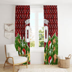 Personalised Dragons Rugby Christmas Window Curtain Santa Rugby Mascot - Pine Wreath Festive