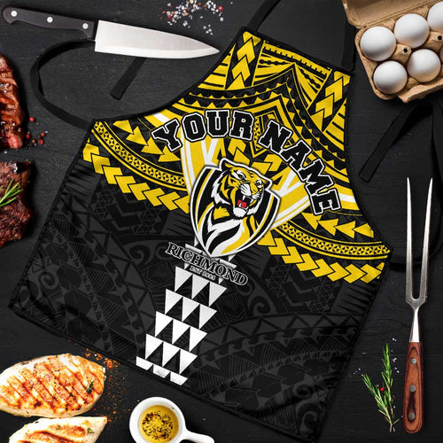 Personalized Richmond Tigers Apron Polynesian Tribal Pattern Heritage Football