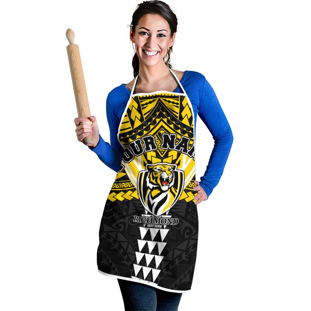 Personalized Richmond Tigers Apron Polynesian Tribal Pattern Heritage Football