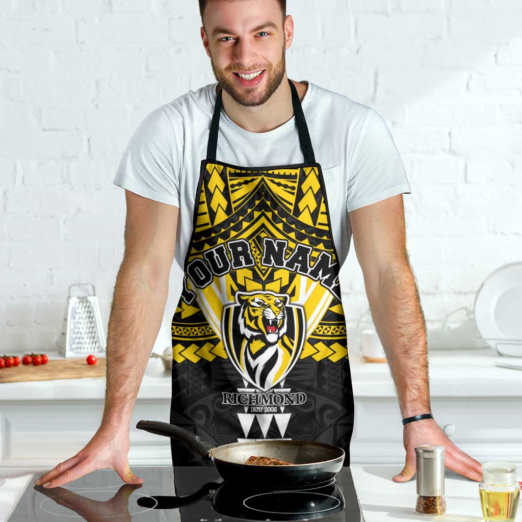 Personalized Richmond Tigers Apron Polynesian Tribal Pattern Heritage Football