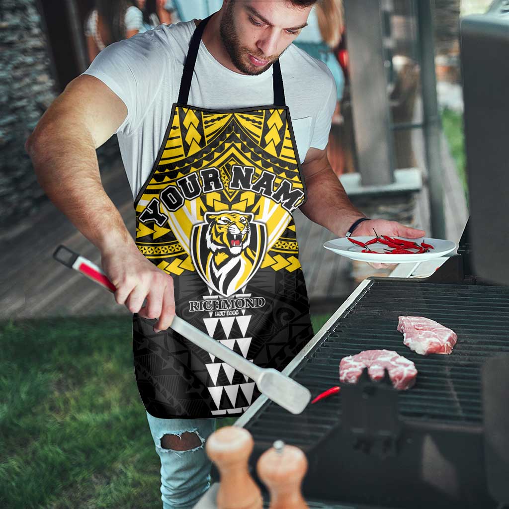 Personalized Richmond Tigers Apron Polynesian Tribal Pattern Heritage Football