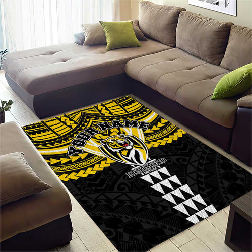 Personalized Richmond Tigers Area Rug Polynesian Tribal Pattern Heritage Football