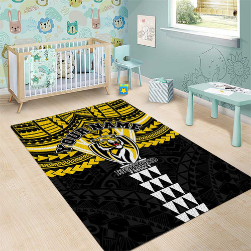 Personalized Richmond Tigers Area Rug Polynesian Tribal Pattern Heritage Football