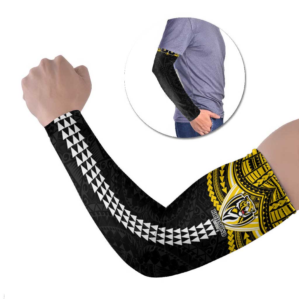 Personalized Richmond Tigers Arm Sleeves Polynesian Tribal Pattern Heritage Football