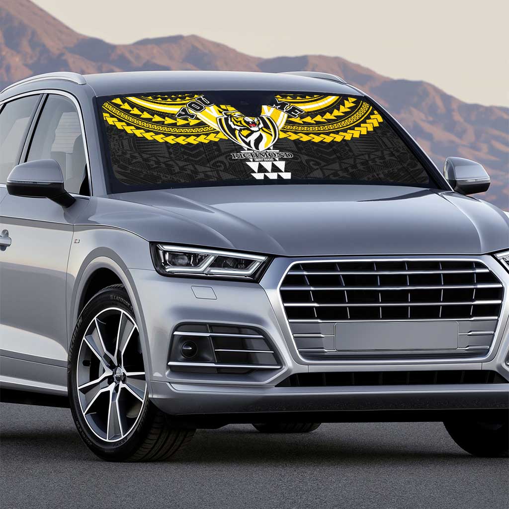 Personalized Richmond Tigers Auto Sun Shade Polynesian Tribal Pattern Heritage Football