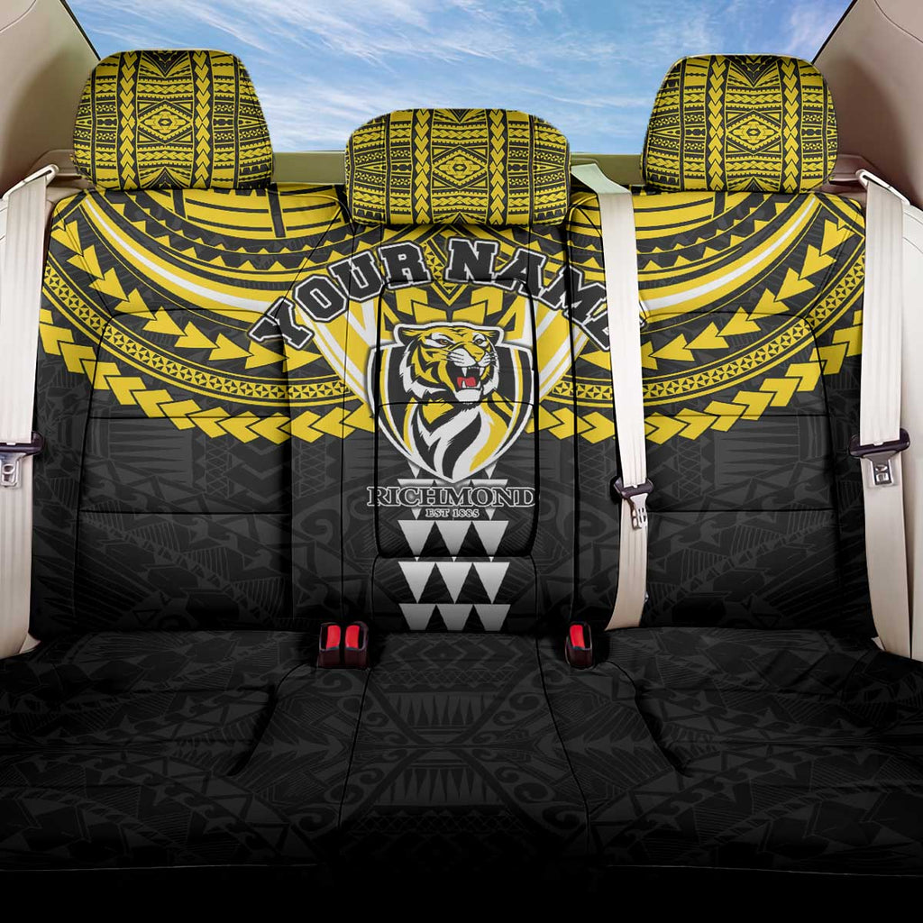 Personalized Richmond Tigers Back Car Seat Cover Polynesian Tribal Pattern Heritage Football