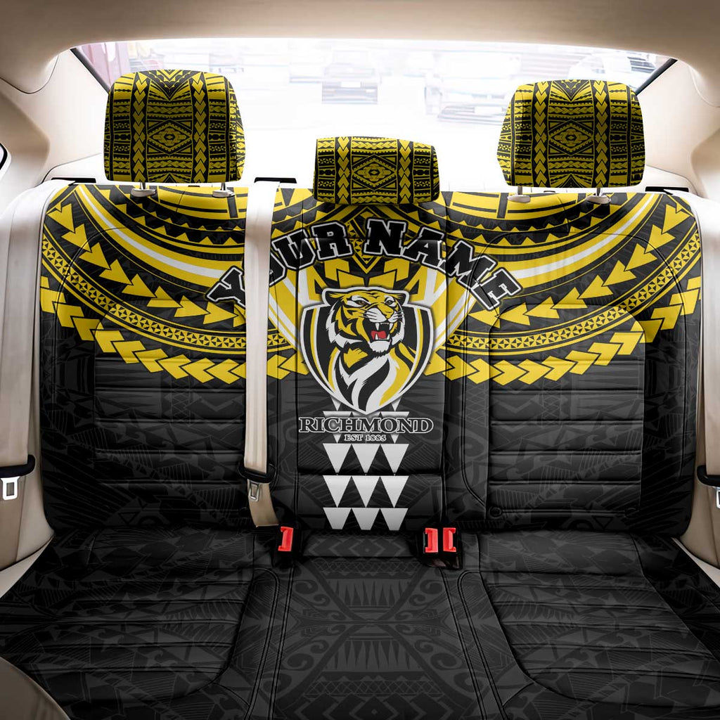 Personalized Richmond Tigers Back Car Seat Cover Polynesian Tribal Pattern Heritage Football