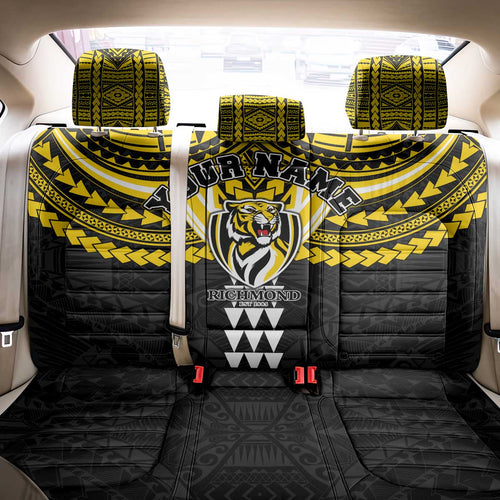 Personalized Richmond Tigers Back Car Seat Cover Polynesian Tribal Pattern Heritage Football