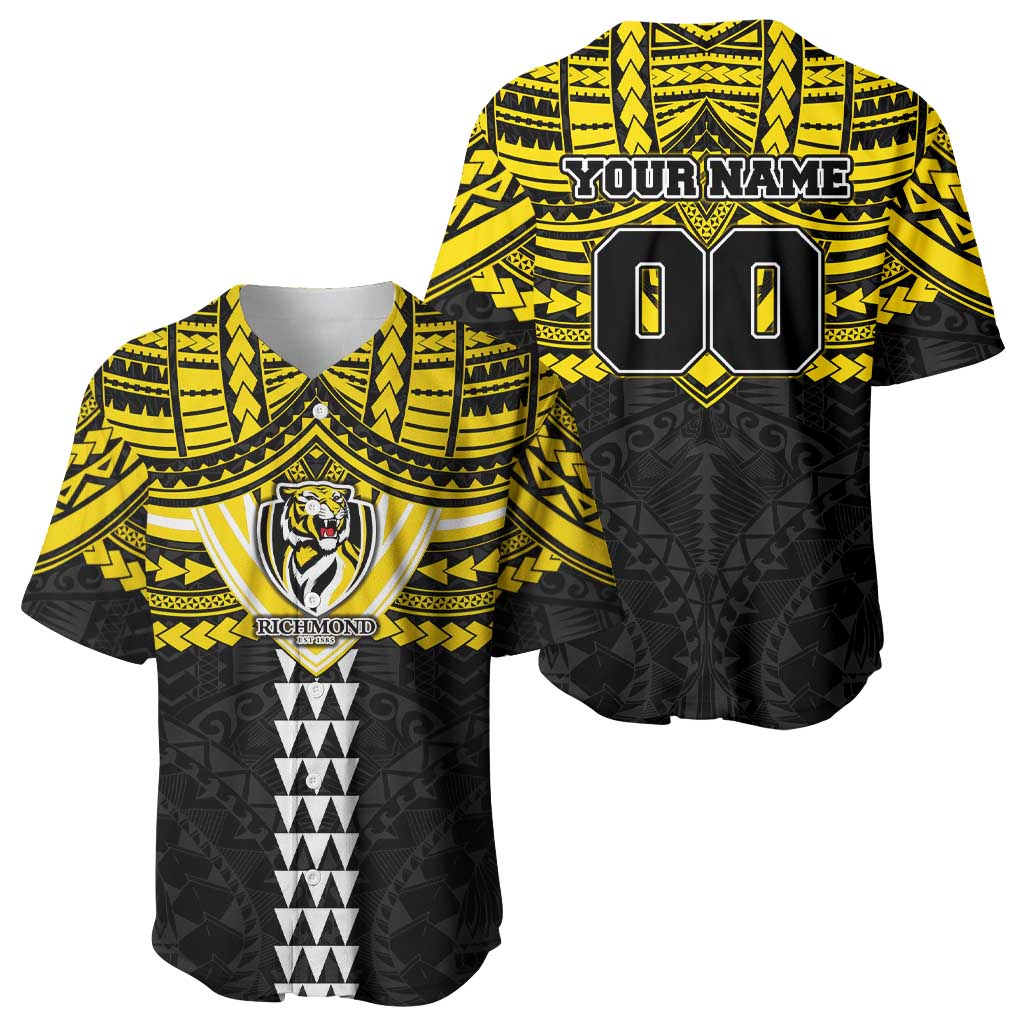 Personalized Richmond Tigers Baseball Jersey Polynesian Tribal Pattern Heritage Football