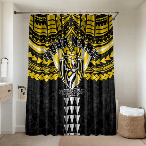 Personalized Richmond Tigers Bathroom Set Polynesian Tribal Pattern Heritage Football