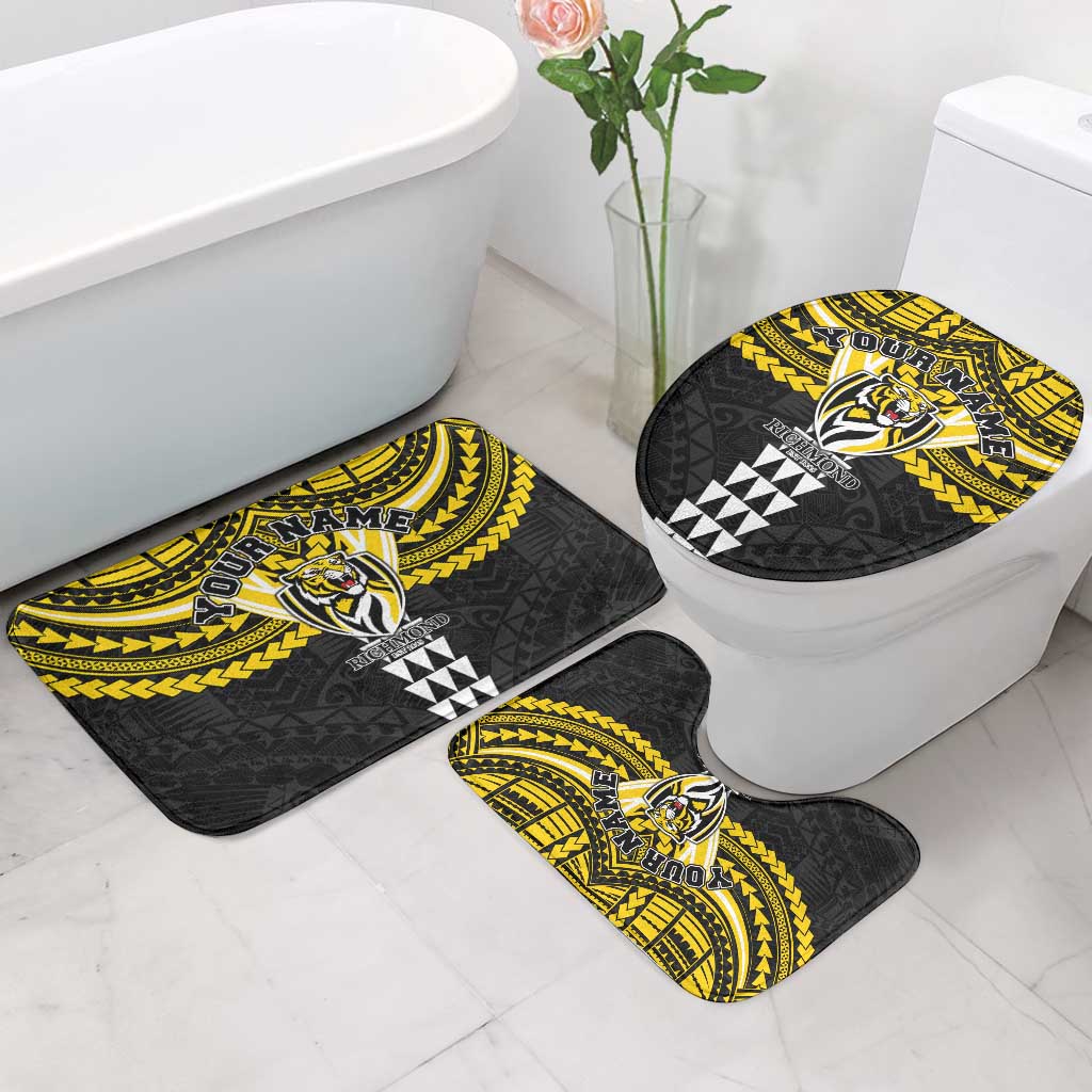 Personalized Richmond Tigers Bathroom Set Polynesian Tribal Pattern Heritage Football
