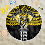 Personalized Richmond Tigers Beach Blanket Polynesian Tribal Pattern Heritage Football