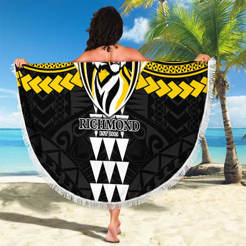Personalized Richmond Tigers Beach Blanket Polynesian Tribal Pattern Heritage Football