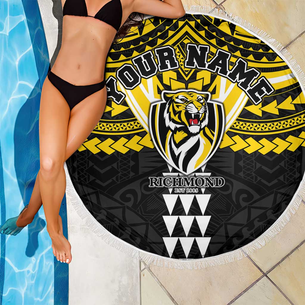 Personalized Richmond Tigers Beach Blanket Polynesian Tribal Pattern Heritage Football
