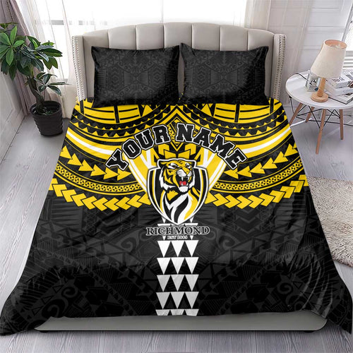 Personalized Richmond Tigers Bedding Set Polynesian Tribal Pattern Heritage Football