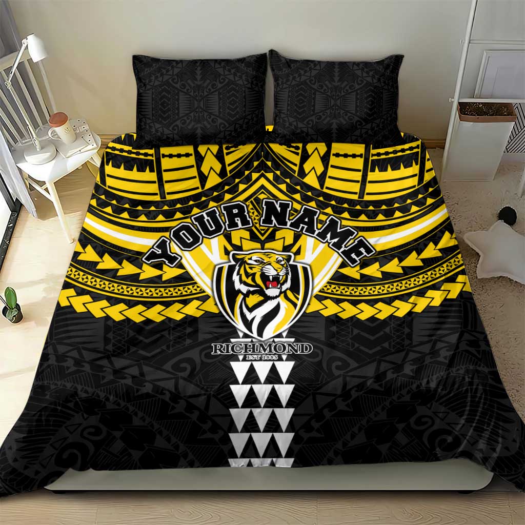 Personalized Richmond Tigers Bedding Set Polynesian Tribal Pattern Heritage Football
