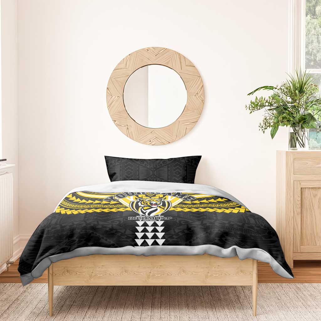 Personalized Richmond Tigers Bedding Set Polynesian Tribal Pattern Heritage Football