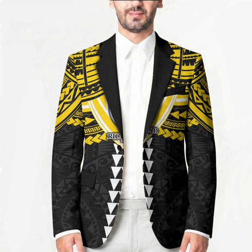 Personalized Richmond Tigers Blazer Polynesian Tribal Pattern Heritage Football