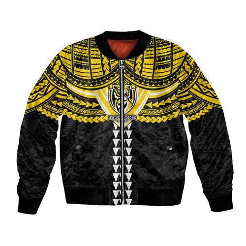 Personalized Richmond Tigers Bomber Jacket Polynesian Tribal Pattern Heritage Football