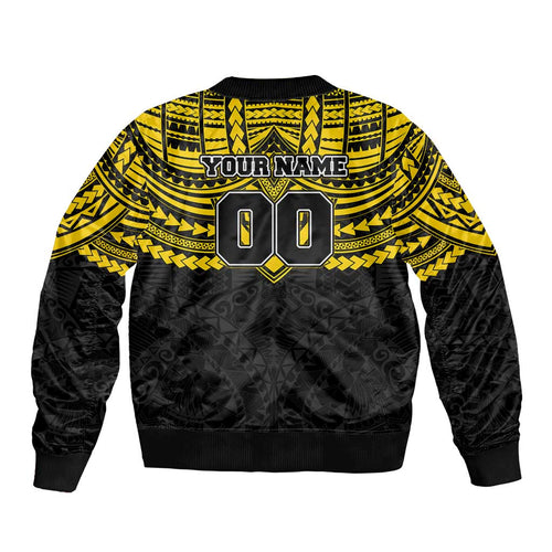 Personalized Richmond Tigers Bomber Jacket Polynesian Tribal Pattern Heritage Football