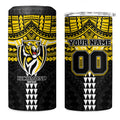 Personalized Richmond Tigers 4 in 1 Can Cooler Tumbler Polynesian Tribal Pattern Heritage Football