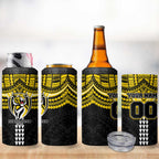 Personalized Richmond Tigers 4 in 1 Can Cooler Tumbler Polynesian Tribal Pattern Heritage Football