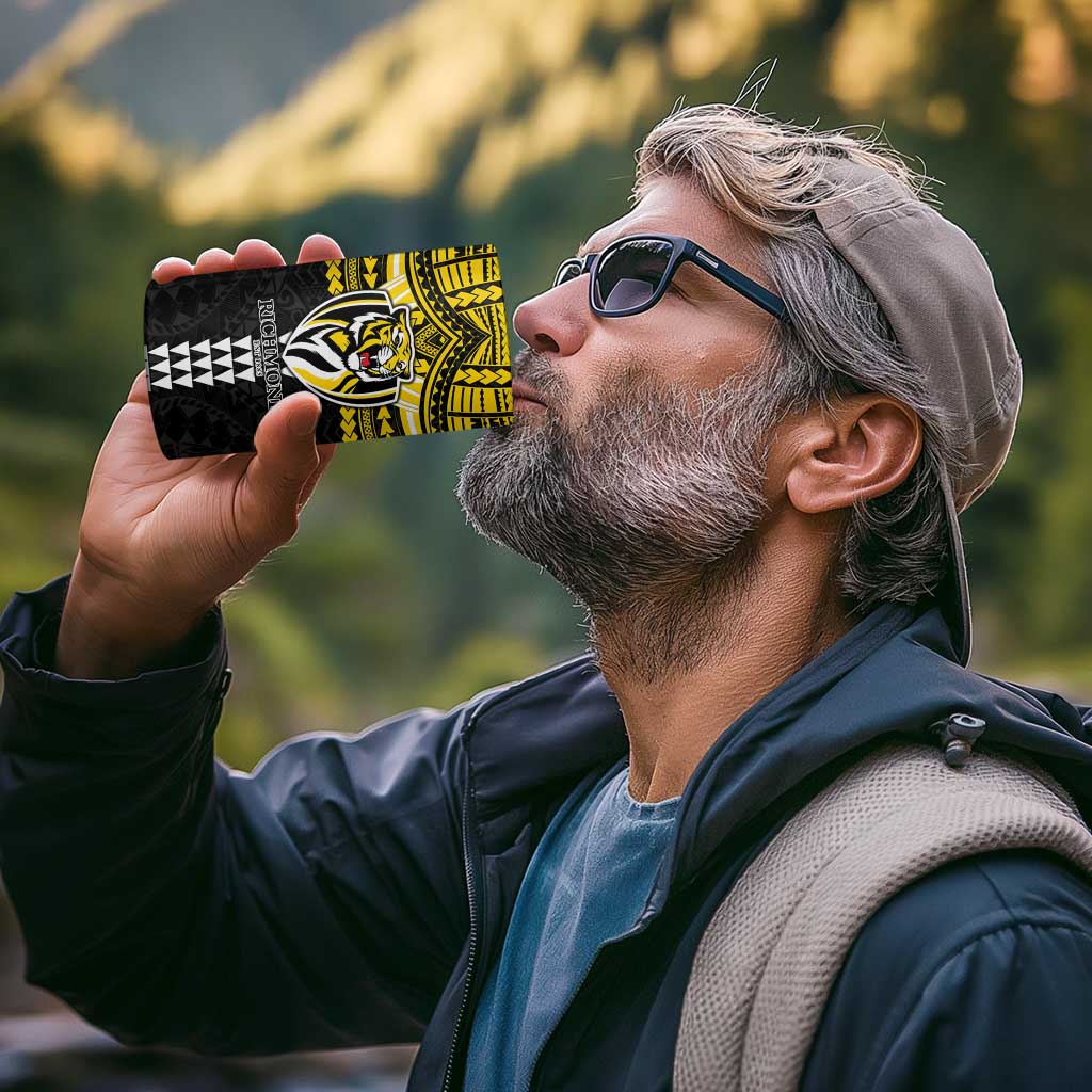 Personalized Richmond Tigers 4 in 1 Can Cooler Tumbler Polynesian Tribal Pattern Heritage Football