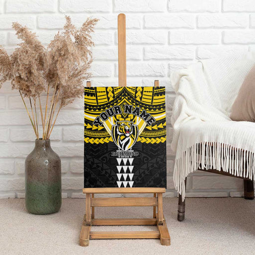 Personalized Richmond Tigers Canvas Wall Art Polynesian Tribal Pattern Heritage Football