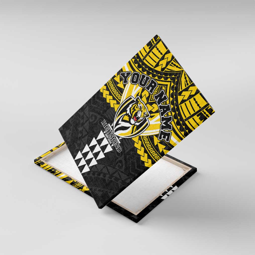 Personalized Richmond Tigers Canvas Wall Art Polynesian Tribal Pattern Heritage Football