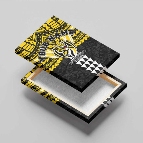 Personalized Richmond Tigers Canvas Wall Art Polynesian Tribal Pattern Heritage Football