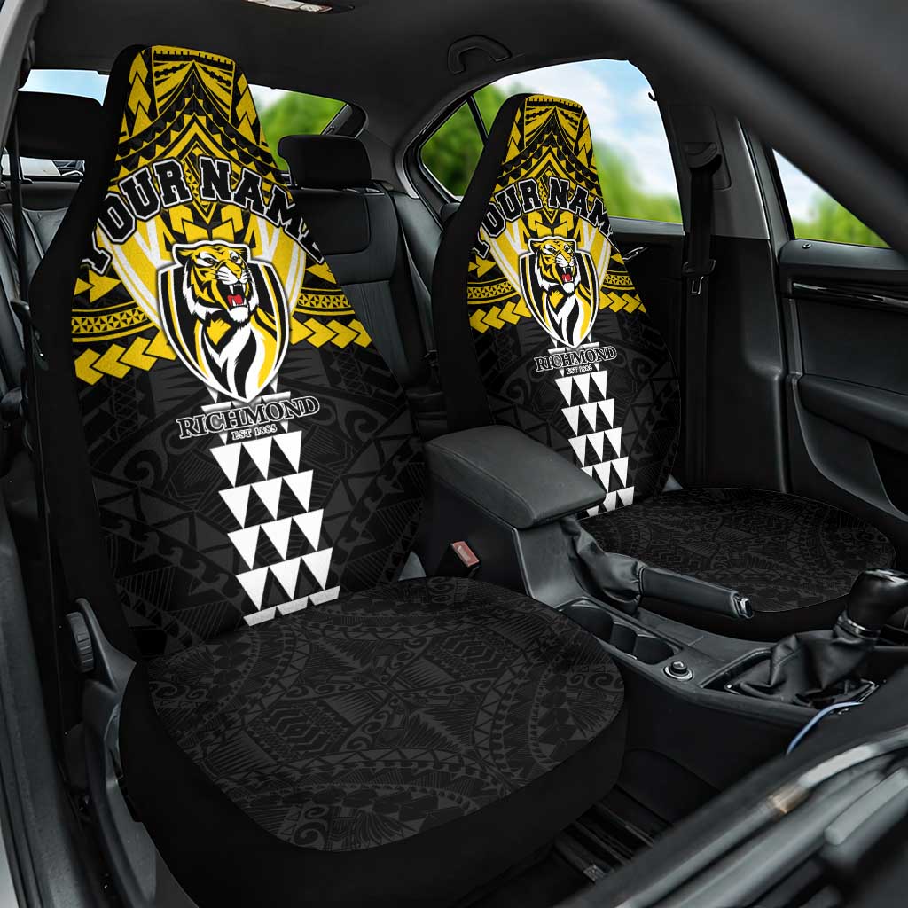 Personalized Richmond Tigers Car Seat Cover Polynesian Tribal Pattern Heritage Football