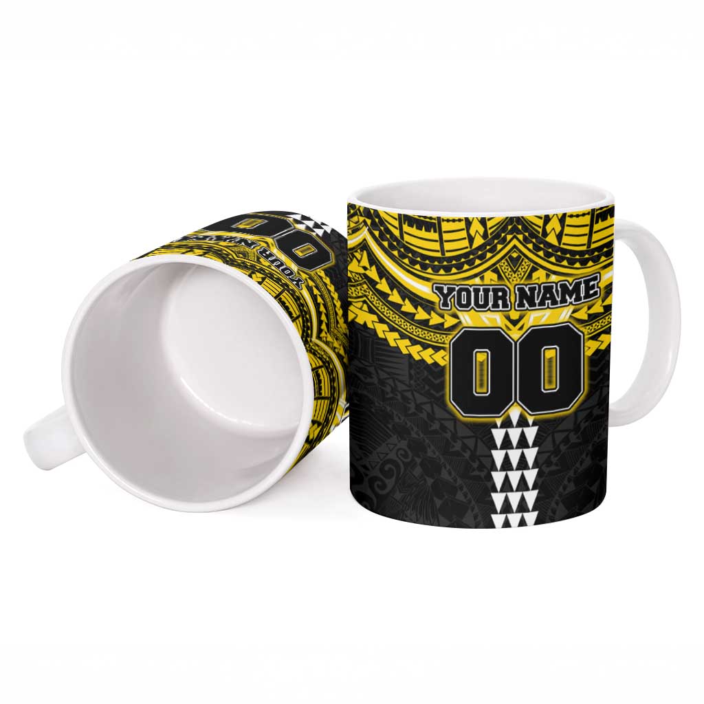Personalized Richmond Tigers Ceramic Mug Polynesian Tribal Pattern Heritage Football