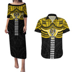 Personalized Richmond Tigers Couples Matching Puletasi and Hawaiian Shirt Polynesian Tribal Pattern Heritage Football